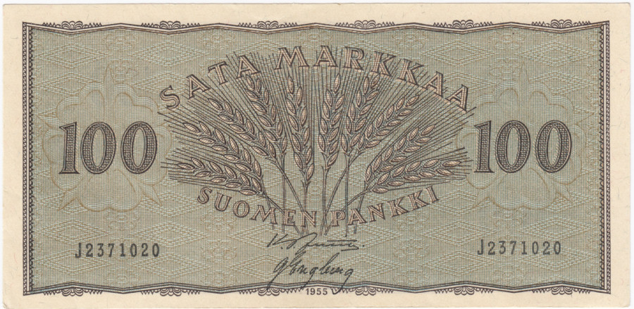 100 Markkaa 1955 J2371020 kl.8